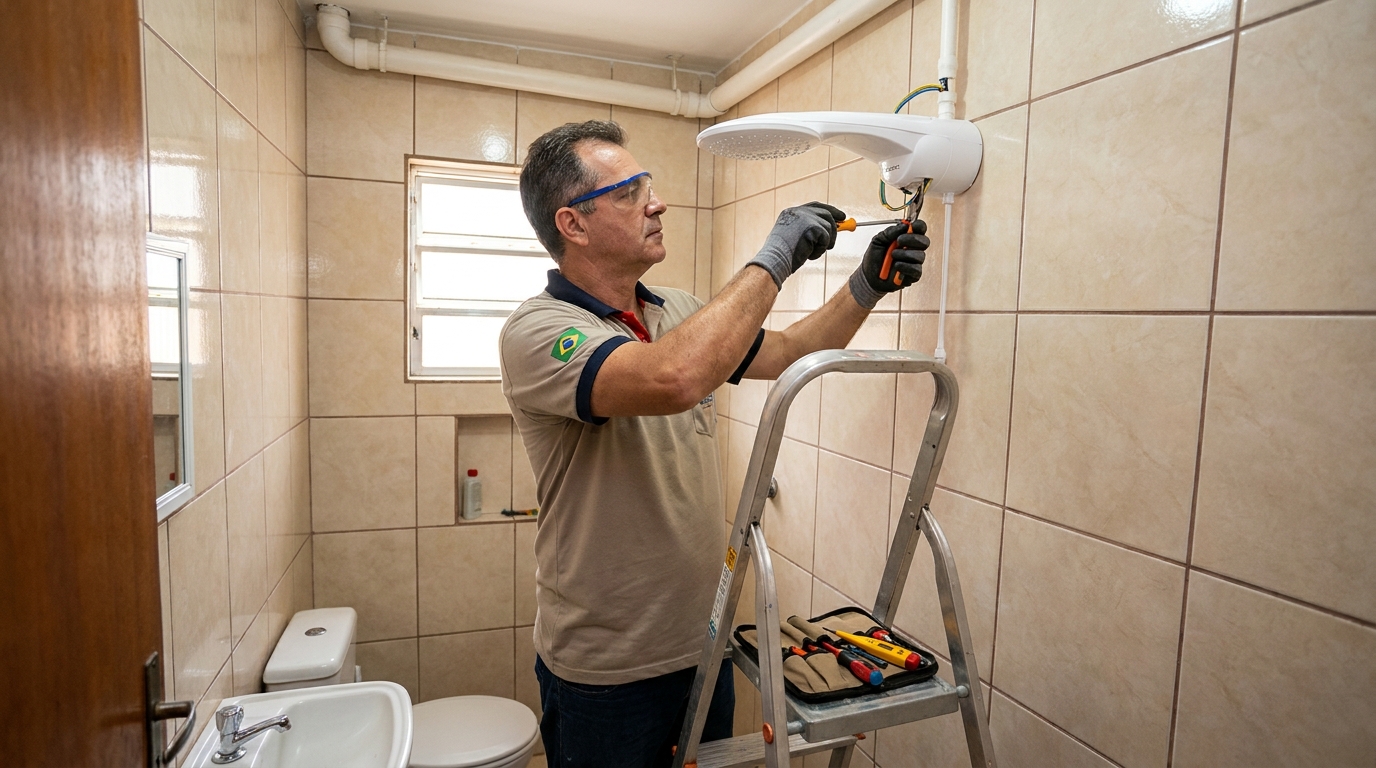 Instalação com pressurizador em Blumenau-SC